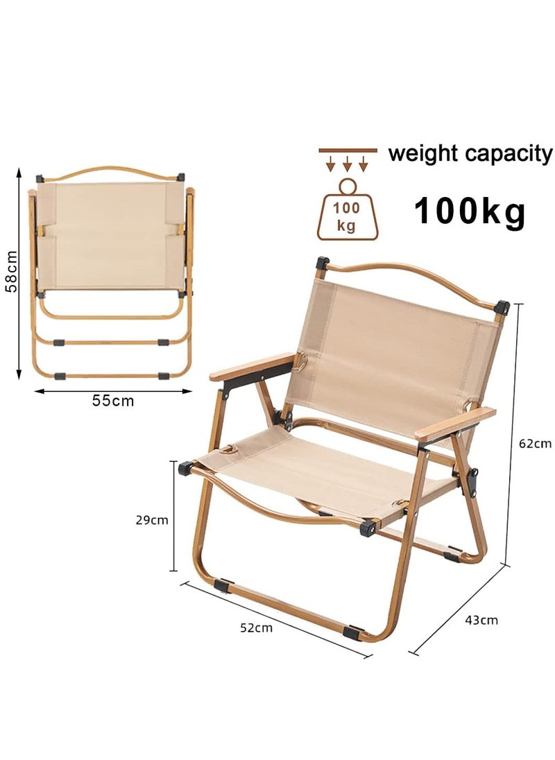 GO2CAMPS Premium Heavy-Duty Foldable Camping Chair With Wooden Armrests - Comfortable, Durable, And Portable Outdoor Seat For Camping, Hiking, Traveling, Picnic Chair, Events, Fishing And Beach Chair  - Image 4