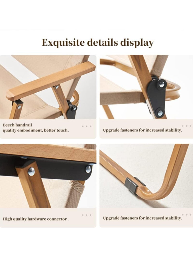 GO2CAMPS Premium Heavy-Duty Foldable Camping Chair With Wooden Armrests - Comfortable, Durable, And Portable Outdoor Seat For Camping, Hiking, Traveling, Picnic Chair, Events, Fishing And Beach Chair  - Image 3