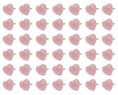 ONLYKXY Sweetheart Push Pins Tacks Plastic Pinks Love Heart Shape Head Steel Point100 Pieces