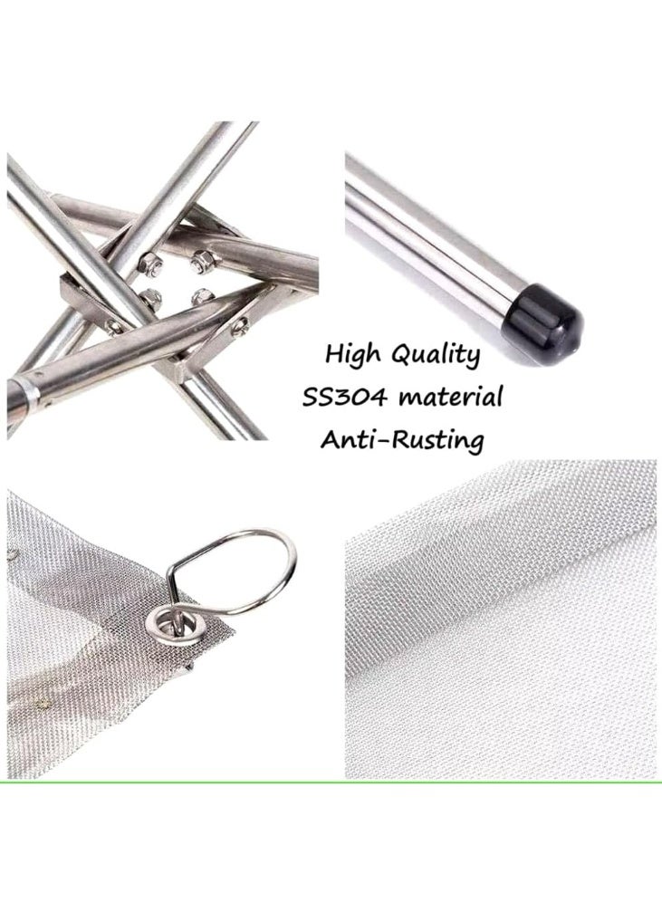 جوناريس موقد نار خارجي محمول، مكان نار شبكي قابل للطي من الفولاذ المقاوم للصدأ للتخييم والفناء الخلفي والفناء والحديقة - يتضمن حقيبة حمل - مقاس إضافي كبير 22 بوصة - Image 3