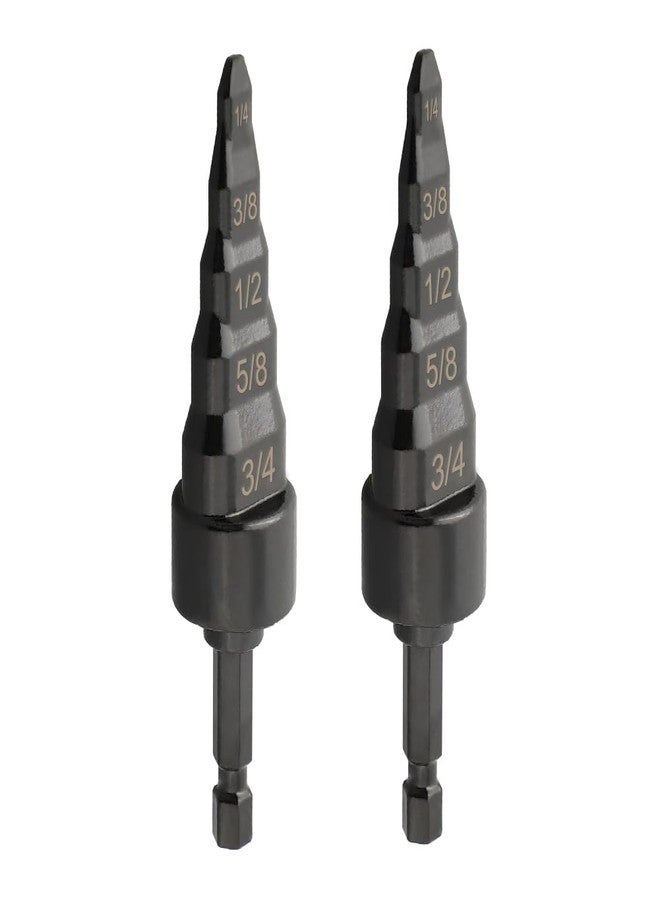 Saipe 2PCS Copper Tube Expander, 5 in1 Air Conditioner Pipe Swaging Flaring Drill Bits Repair Tool - 1/4 Inch Hex Shank (1/4'', 3/8'',1/2'',5/8'',3/4'') - Image 1