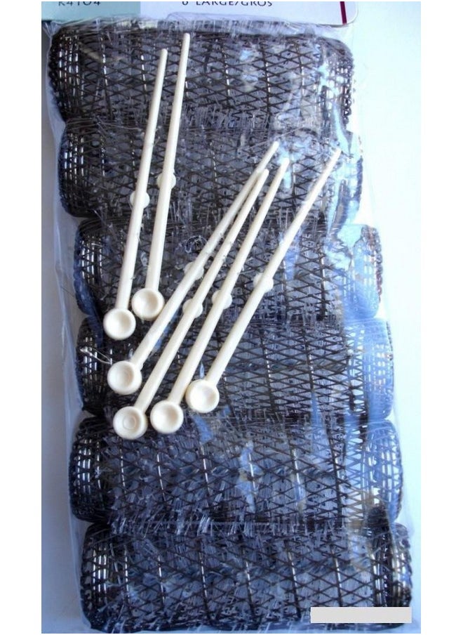 Le Salon 2 Pack Hair Styling Brush Rollers & Pins Hair Curlers 7/8" X 3" Bristles (12 Rollers)  - Image 4