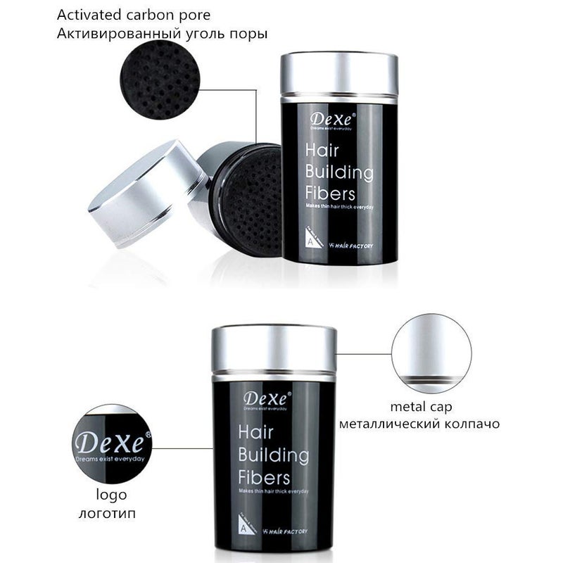 Dexe Dexe Hair Building Thickening Fibers For Man  Women Black 22 G  Grams  - Image 3