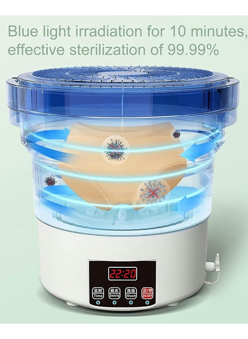 ارواق غسالة محمولة غسالة صغيرة قابلة للطي لملابس الأطفال والشقق والمهاجع والتخييم - Image 4