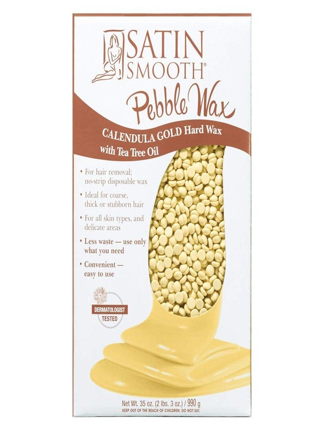 Satin Smooth Hard Wax Beads - Calendula Gold, Pebble Wax for Hair Removal on Coarse Hair, Sensitive Skin & Brazilian Waxing, 35 oz - Image 1