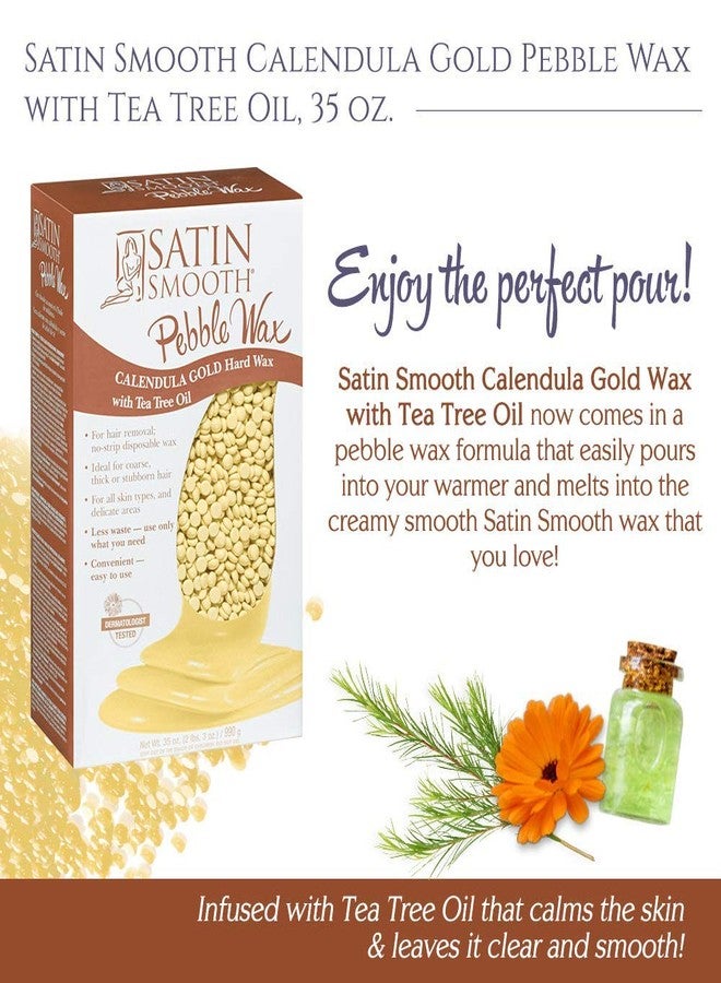 Satin Smooth Hard Wax Beads - Calendula Gold, Pebble Wax for Hair Removal on Coarse Hair, Sensitive Skin & Brazilian Waxing, 35 oz - Image 2