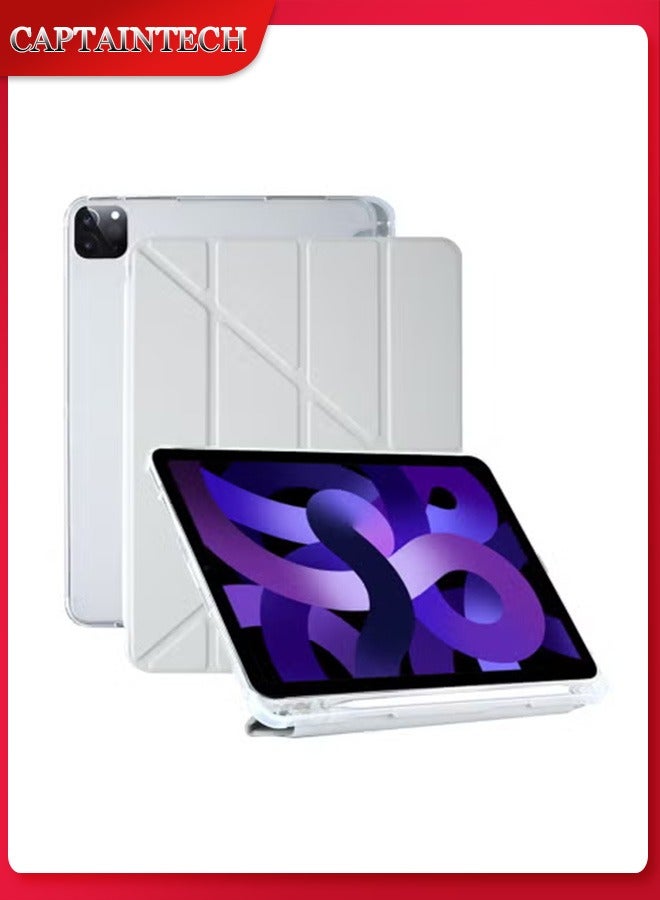 Captaintech iPad Pro 11 Case (2018-2022 Models) – Transparent Hard Back Cover with Pencil Holder | Supports 2nd Gen Charging u0026 Auto Sleep/Wake