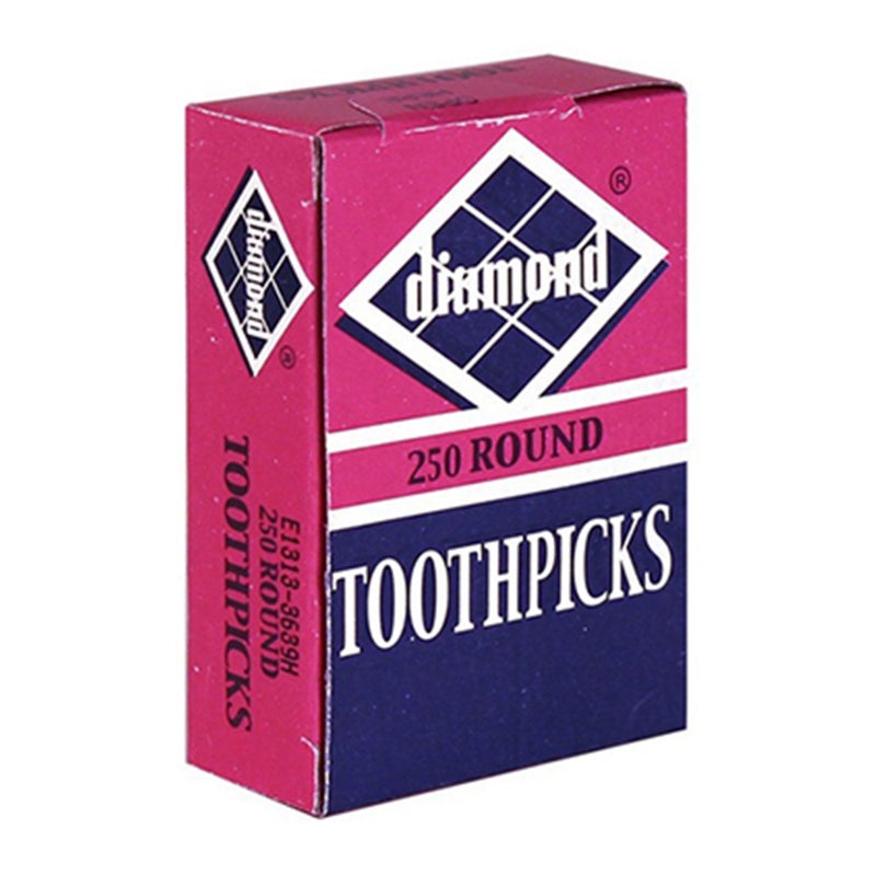 Diamond Toothpicks, Round Natural Wooden Bamboo Tooth Picks For Teeth, Appetizers and Cocktail 2pack ( 250 Count ) - Image 2