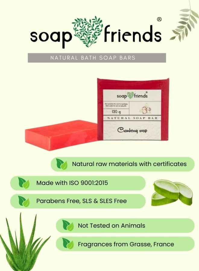 Soap&Friends Natural Cranberry 130g Soap Bar for Daily Moisture and Delicate Cleansing | Soap&Friends - Image 3