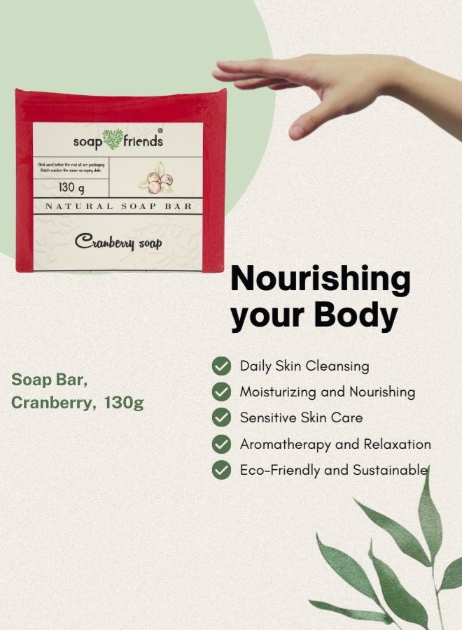Soap&Friends Natural Cranberry 130g Soap Bar for Daily Moisture and Delicate Cleansing | Soap&Friends - Image 4