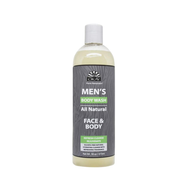 OKAY Men All Natural Body and Face Wash 16 oz