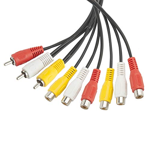 TENINYU 3 RCA Cable Splitter, 3 RCA Male to 6 RCA Female Plug AV Splitter Audio Video Adapter Cable 12inch - Image 4