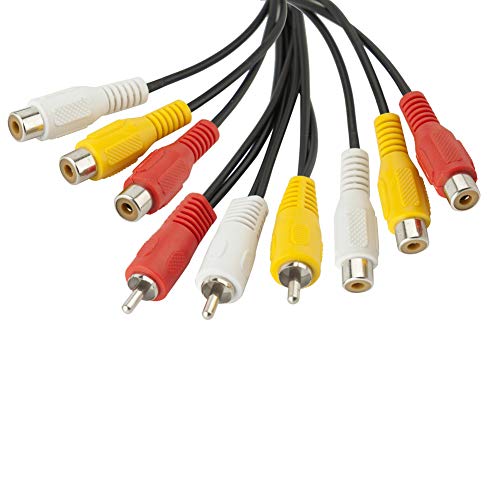 TENINYU 3 RCA Cable Splitter, 3 RCA Male to 6 RCA Female Plug AV Splitter Audio Video Adapter Cable 12inch - Image 3
