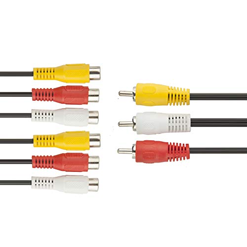 TENINYU 3 RCA Cable Splitter, 3 RCA Male to 6 RCA Female Plug AV Splitter Audio Video Adapter Cable 12inch - Image 2