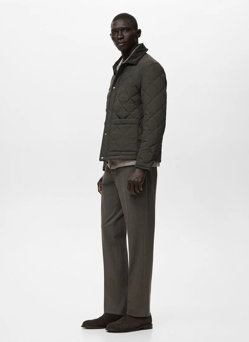 Mango Man  Quilted water repellent jacket for Men | Best Price UAE