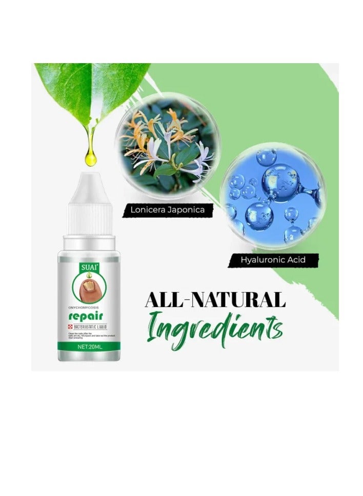 Nail Repair treatment Liquid Nail Fungus Treatment for Damaged Nails Onychomycosis Fungal Nail Renewal Anti Fungus Nail Repair Smooth Hydrates Nail Reduce Discoloration Nail Repair Essence 20ml