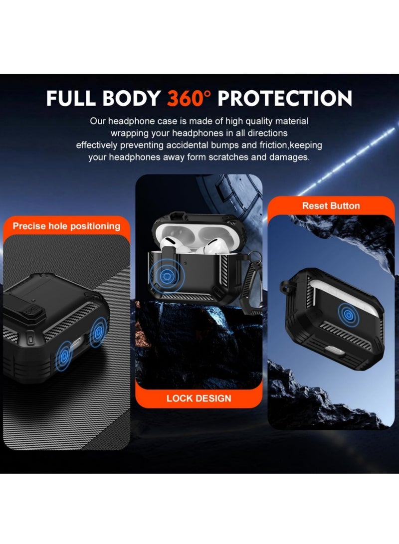 اووكاي حافظة قفل لغطاء AirPods Pro 3، حافظة TPU قوية مقاومة للصدمات مع سلسلة مفاتيح لـ Apple Airpods Pro الجيل الثالث 2025 (أسود) - Image 3