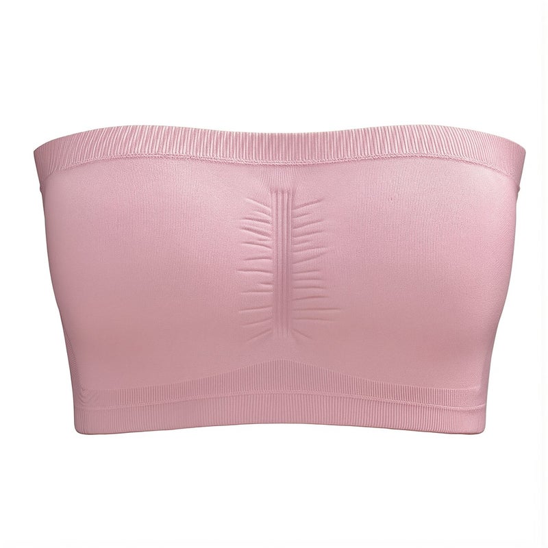 Strapless Bandeau Top Non Slip Double Layer Bust Support White S Size - Image 2