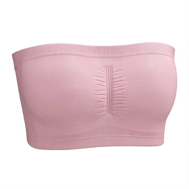 Strapless Bandeau Top Non Slip Double Layer Bust Support White S Size - Image 5
