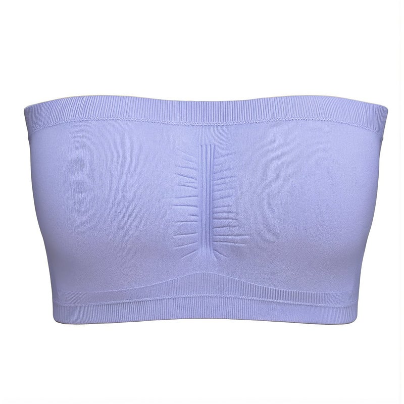 Strapless Bandeau Top Non Slip Double Layer Bust Support White S Size - Image 3