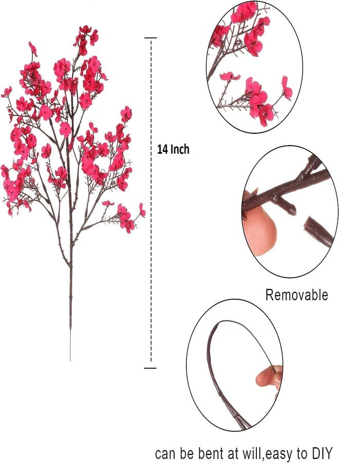 Creeper Artificial Flowers - Fake Babys Breath Flowers Gypsophila Bouquet Bulk Real Touch Faux Silk Flower for Vase, DIY Home Office Wedding Party Decoration (14 inch, Maroon) - Image 3