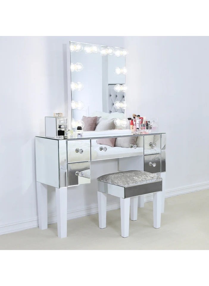 VANITY LIVING - Vanity Mirror with Makeup Lights, Lighted Hollywood Styled Mirror for Dressing Table with 12 Dimmable Detachable LED Bulbs for Bedroom Tabletop and Wall-Mounted - Image 1