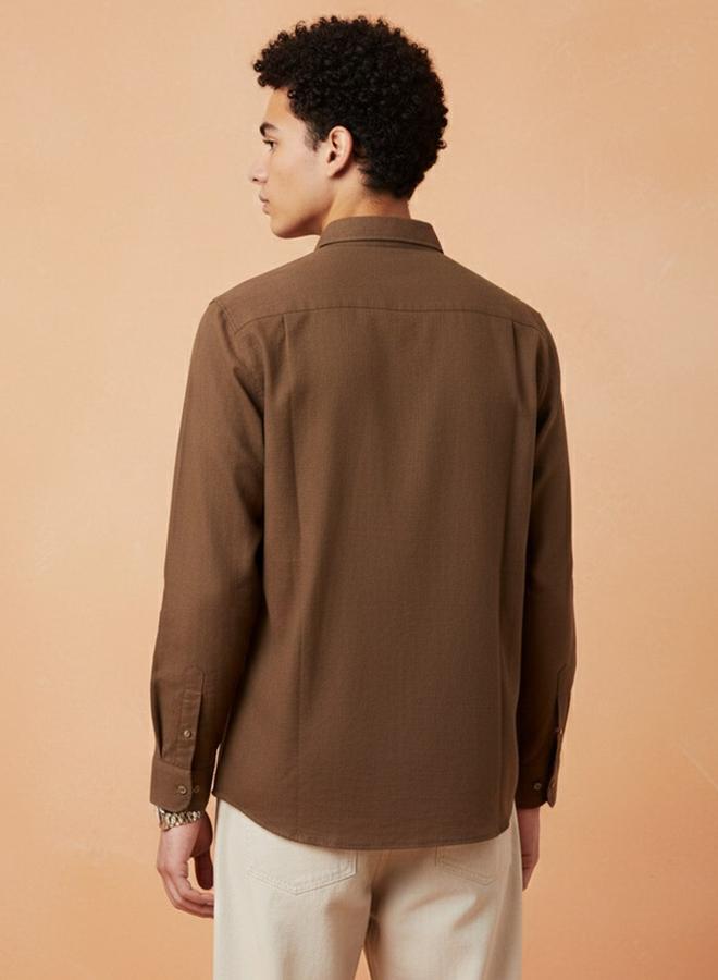 TRULOOM Men Button Down Collar Regular Fit Shirt - Image 3