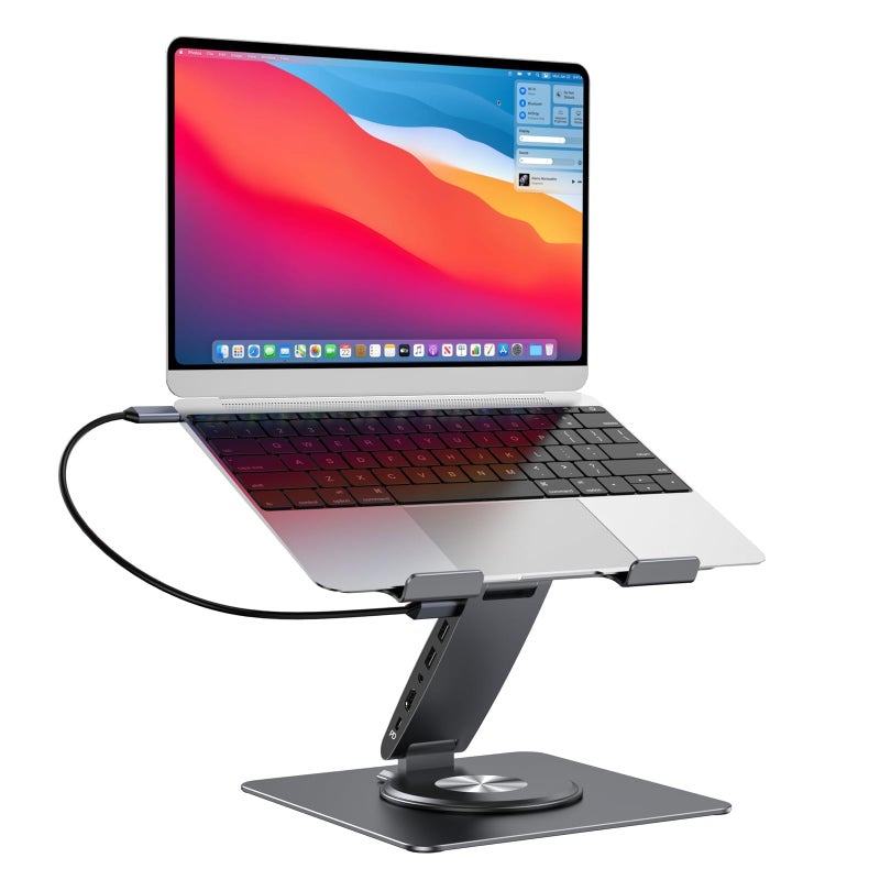 Laptop Docking Station for MacBook ProAirDellHPSurface HC 11in1 USB C Hub 360Rotatable Laptop Stand with USB Hub 4K HDMI USB 30 PD100W 35mm Audio Jack RJ 45 TFSD Reader Universal Laptop Dock