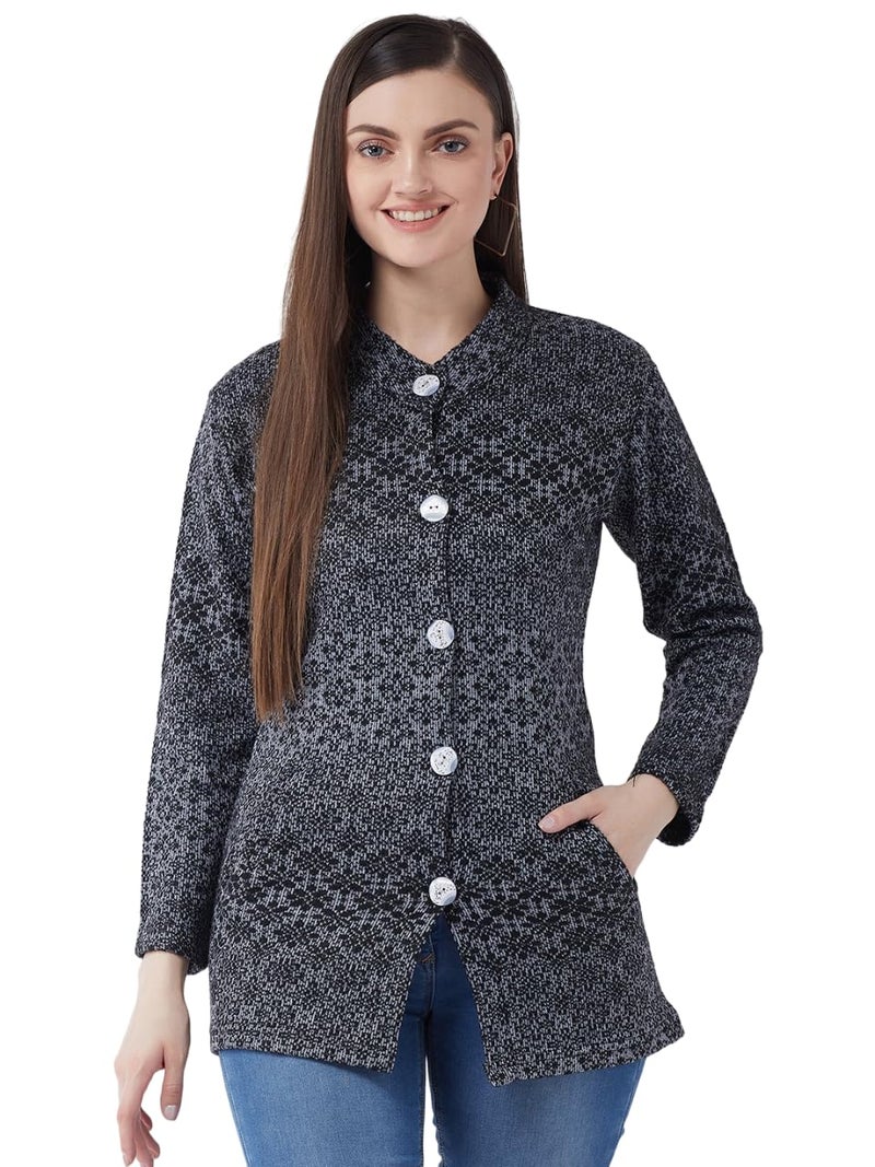 Pivl Women's Long Winter Acrylic Blend Sweater - Ultimate Warmth and Style_Grey_XL||Winterwear|| - Image 2