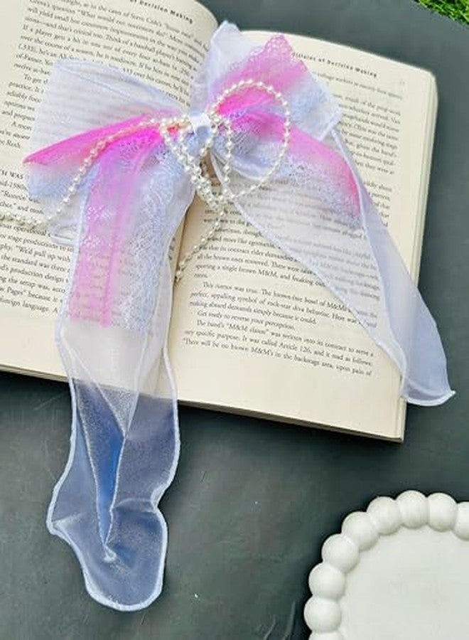 Radhya Accessories 1 Piece Jumbo Organza Hair Bow Clip for Women Bow Clip for Girls White Fairy Hair Bow for Kids Hair Accessories for girls (Design 4) - Image 3