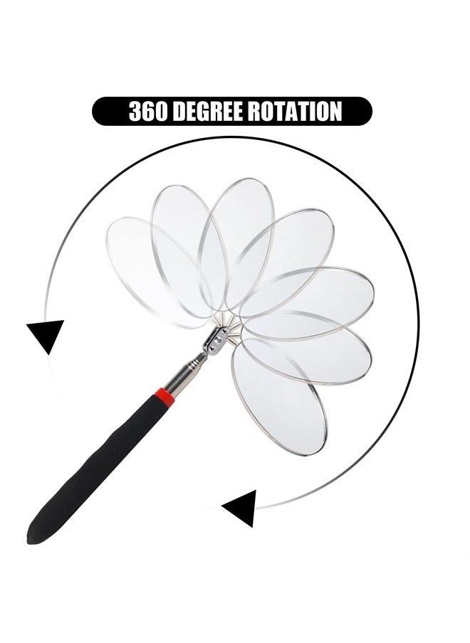 SAVITA - Telescoping Inspection Mirror, Circular Telescopic Mechanics Mirror Tool with Extended Handle Machine Tool Round Inspection Mirrors for Checking Vehicle Condition (10.24~29.53 Inch Handle) - Image 1