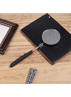 Telescoping Inspection Mirror, Circular Telescopic Mechanics Mirror Tool with Extended Handle Machine Tool Round Inspection Mirrors for Checking Vehicle Condition (10.24~29.53 Inch Handle)