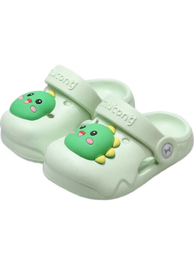 Shepherd Boy Mutong Children'S Slippers, Summer Boys' Sandals, Soft-Soled Girls' Cartoon Bath Shoes, Infant Home Shoes, Milk Dragon Green, Size 180 - Image 3