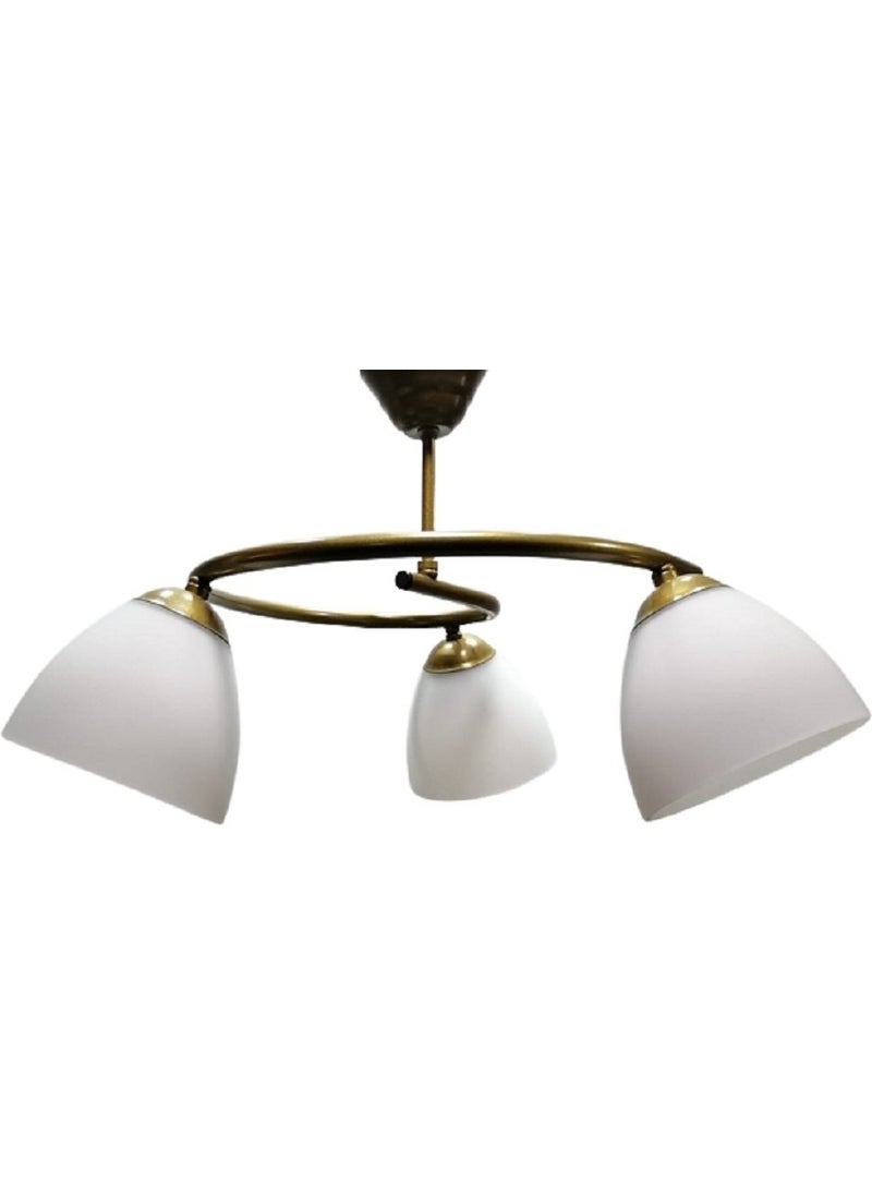 Mylights Modern Sports Opal White Glass Triple Chandelier  - Image 1