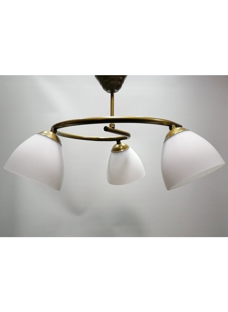 Mylights Modern Sports Opal White Glass Triple Chandelier  - Image 2