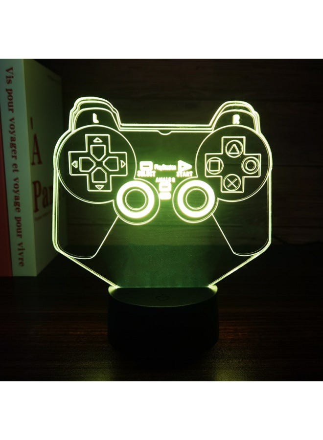 3D Night Light Game Handle Headset Series Creative Atmosphere USB Table Lamp Gift Lamp Gift XBOX-Color:Gamepad -11-Dimensions:White Base: Colorful + Touch - Image 1