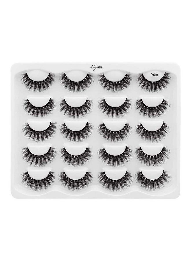 Vayator 10 Pairs 3D Mink Lashes Natural False Eyelashes Dramatic Volume Fake Lashes Makeup Eyelash Extension Silk Handmade Eyelashes (Y001)  - Image 2