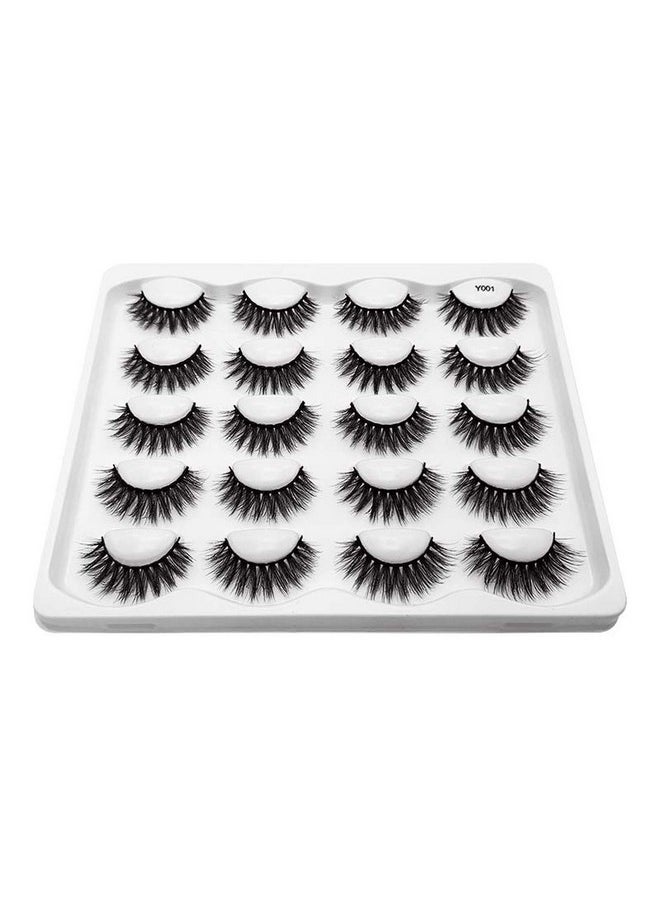 Vayator 10 Pairs 3D Mink Lashes Natural False Eyelashes Dramatic Volume Fake Lashes Makeup Eyelash Extension Silk Handmade Eyelashes (Y001)  - Image 3