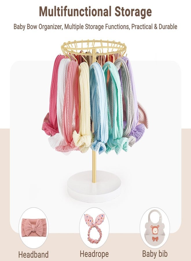 Dahey Headband Holder Hair Bow Organizer for girls Metal Baby Headband Storage for Girls with 30 Hooks Modern Hair Accessories Organizer Bow Rack Storage Stand Display for Girls Baby Room Decor - Image 4