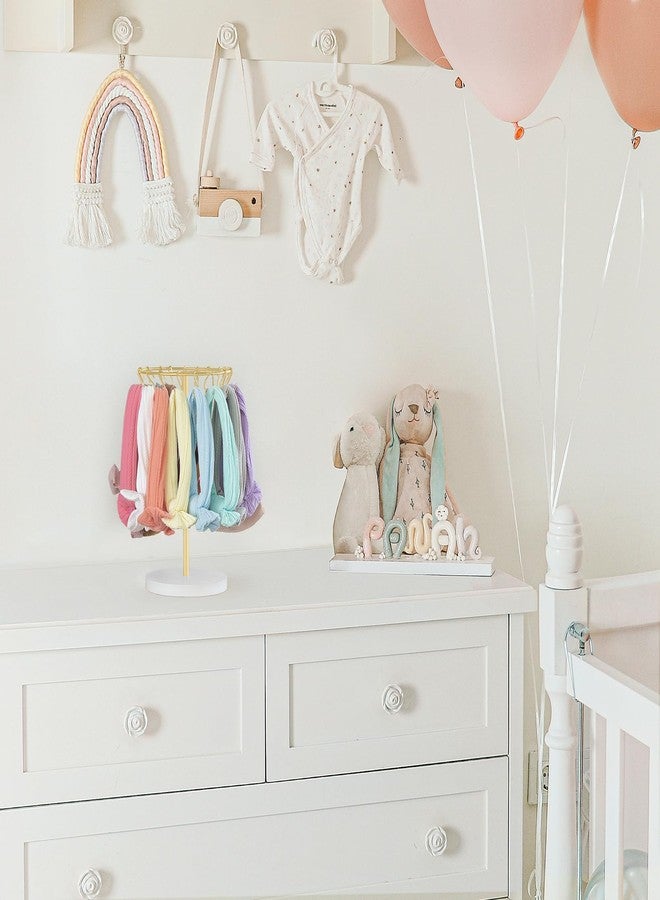 Dahey Headband Holder Hair Bow Organizer for girls Metal Baby Headband Storage for Girls with 30 Hooks Modern Hair Accessories Organizer Bow Rack Storage Stand Display for Girls Baby Room Decor - Image 3