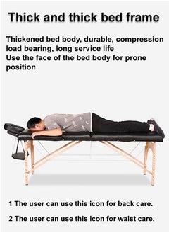 C&C Home Fully Assembled Portable Massage Bed with Robust Beechwood Legs and PU Fabric Full Set with Carrying Bag Adjustable Headrest and Armrests Ideal for Home Spa Salon and Beauty Treatments 183x59x60 cm  - Image 4