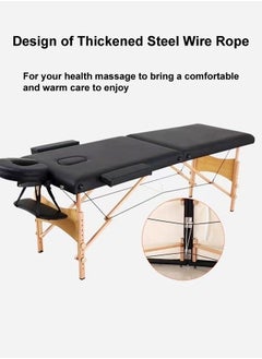C&C Home Fully Assembled Portable Massage Bed with Robust Beechwood Legs and PU Fabric Full Set with Carrying Bag Adjustable Headrest and Armrests Ideal for Home Spa Salon and Beauty Treatments 183x59x60 cm  - Image 3