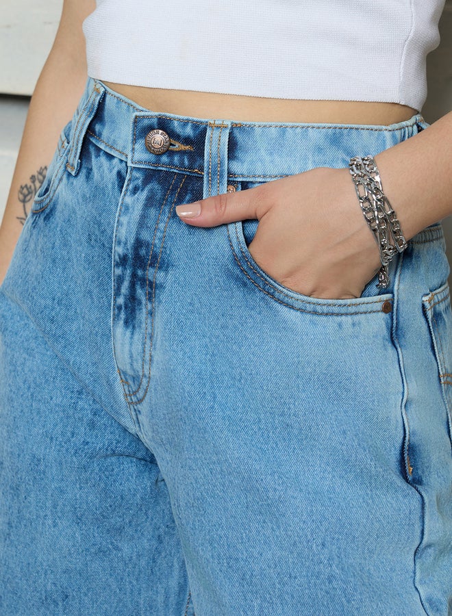 HIGH STAR High Rise Mid Wash Regular Fit Jeans - Image 4