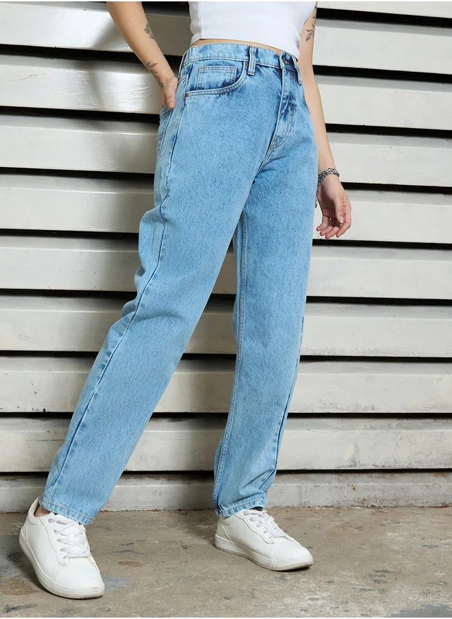 هاي ستار High Rise Mid Wash Regular Fit Jeans