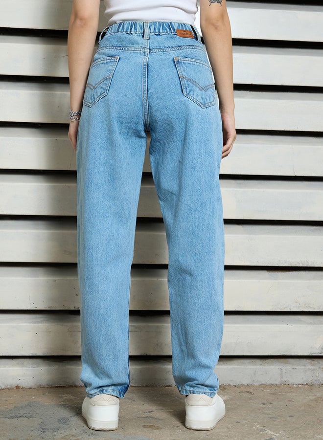 HIGH STAR High Rise Mid Wash Regular Fit Jeans - Image 3