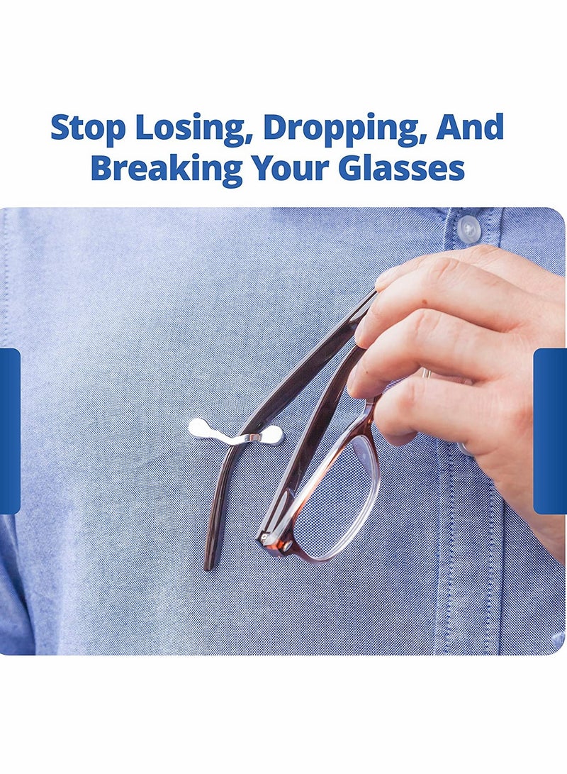 SOLARAE 2Pcs Magnetic Glasses Frames, Sunglasses Work Number Plate Name Plate ID Card Stainless Steel Badge Holder, Unisex Storage Glasses Clip - Image 3