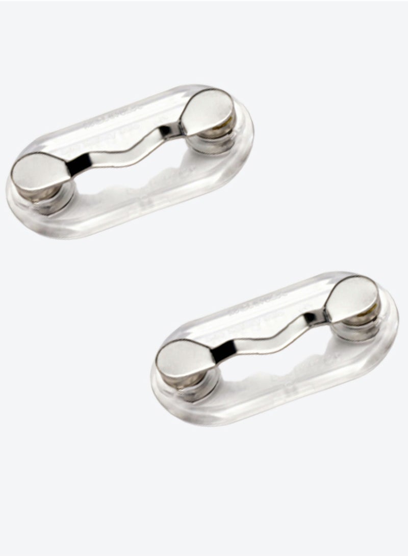 SOLARAE 2Pcs Magnetic Glasses Frames, Sunglasses Work Number Plate Name Plate ID Card Stainless Steel Badge Holder, Unisex Storage Glasses Clip - Image 1