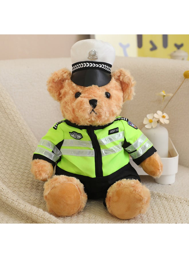Traffic Police Bear Doll Teddy Bear Plush Toy Doll Special Police Fire Police Bear Police Bear Doll Wholesale-Color:Brown Traffic Police Bear-Height:25cm +exclusive Gift Bag - Image 5