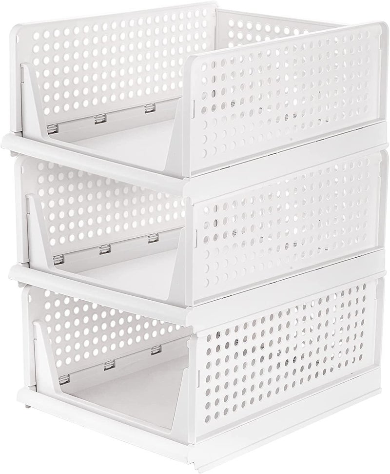 HOLLIO Foldable and Stackable Clothes Organizer for Wardrobe Cupboard Closet Organizer Drawer Organizer Multi Purpose Plastic Storage for Shirts Tops - Image 1