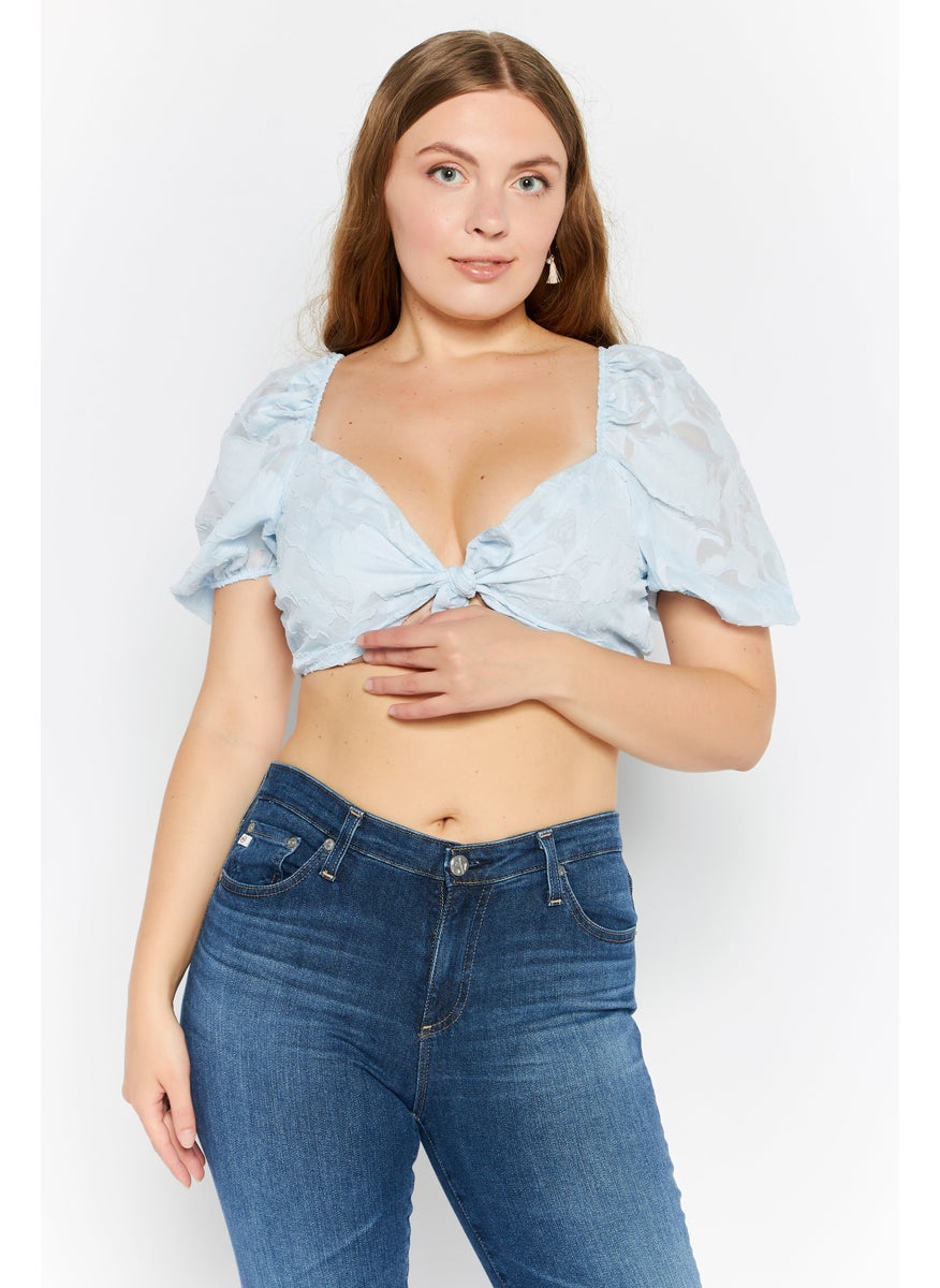 Women Off Shoulder Neck Short Sleeve Floral Top, Light Blue - pzsku/ZA15E2982BF050263D355Z/45/_/1725379067/74731af7-de16-4a35-8d30-1192f6aca204